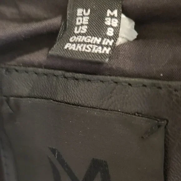 Black lambskin leather jacket with star accents MAURITIUS